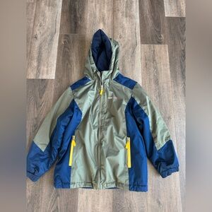Swiss Tech Kids' Green and Blue jacket with Hood, double zipper, boys size L